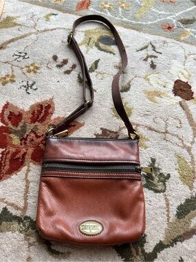Fossil SL3253 Explorer Mini Bag Brown Leather Crossbody Purse
